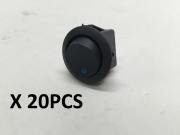 20pcs Car Mini Round Blue Push Button Switch Momentary On-Off